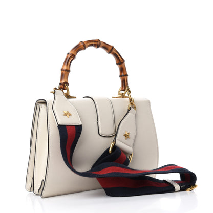 Gucci Calfskin Bamboo Web Medium Dionysus Top Handle Bag White Blue Hibiscus Red 3 of 14