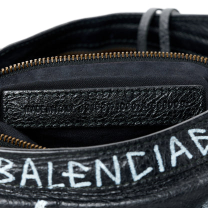 Balenciaga Agneau Classic Hardware Graffiti All Over S City Black Black 8 of 11