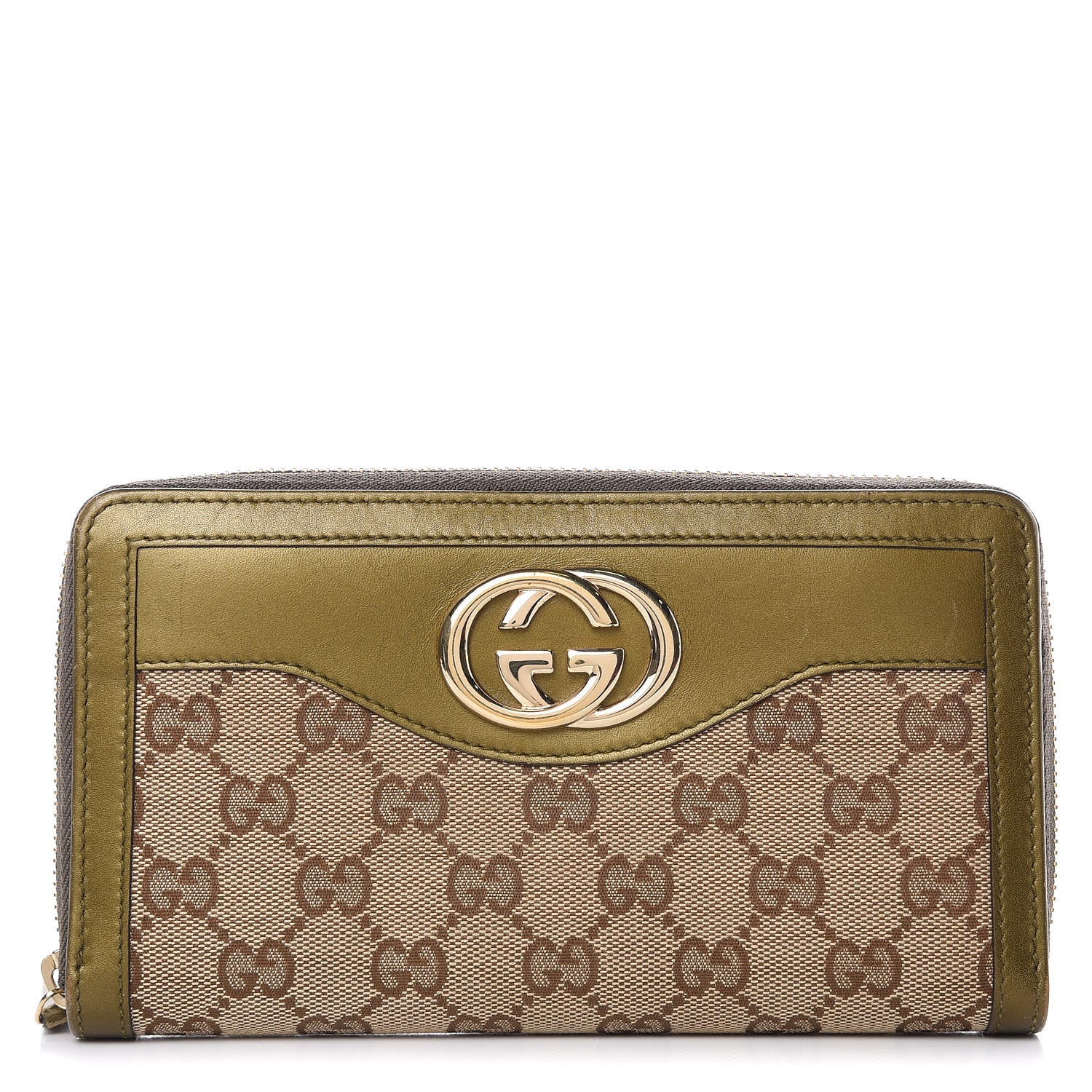 Gucci Monogram Sukey Zip Around Wallet Green 1 of 12