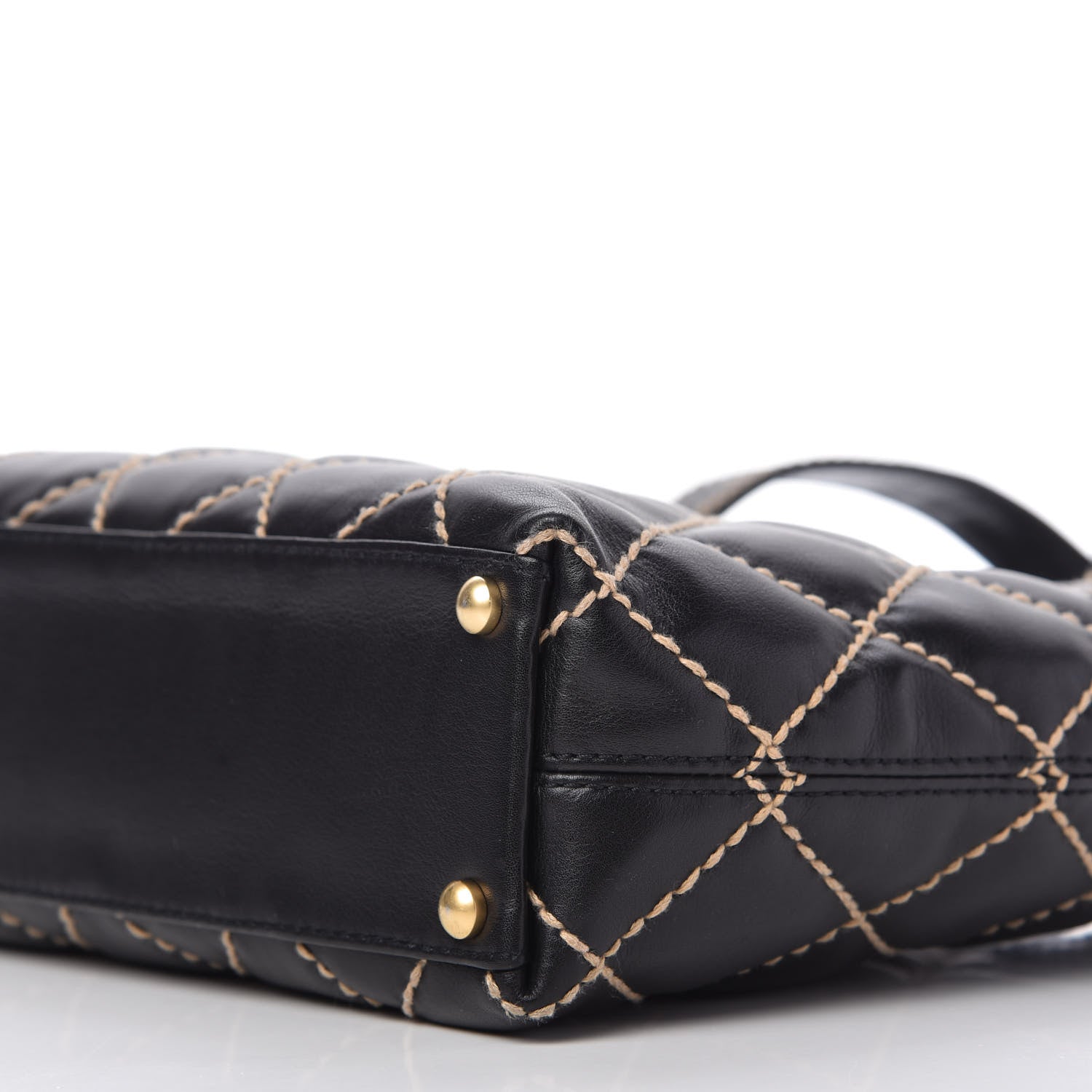 Chanel Calfskin Contrast Stitch Surpique Tote Black 7 of 10