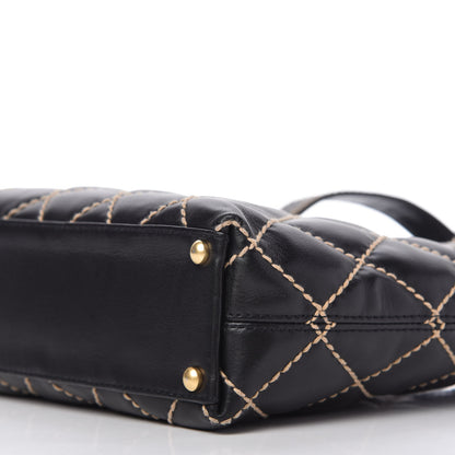 Chanel Calfskin Contrast Stitch Surpique Tote Black 7 of 10