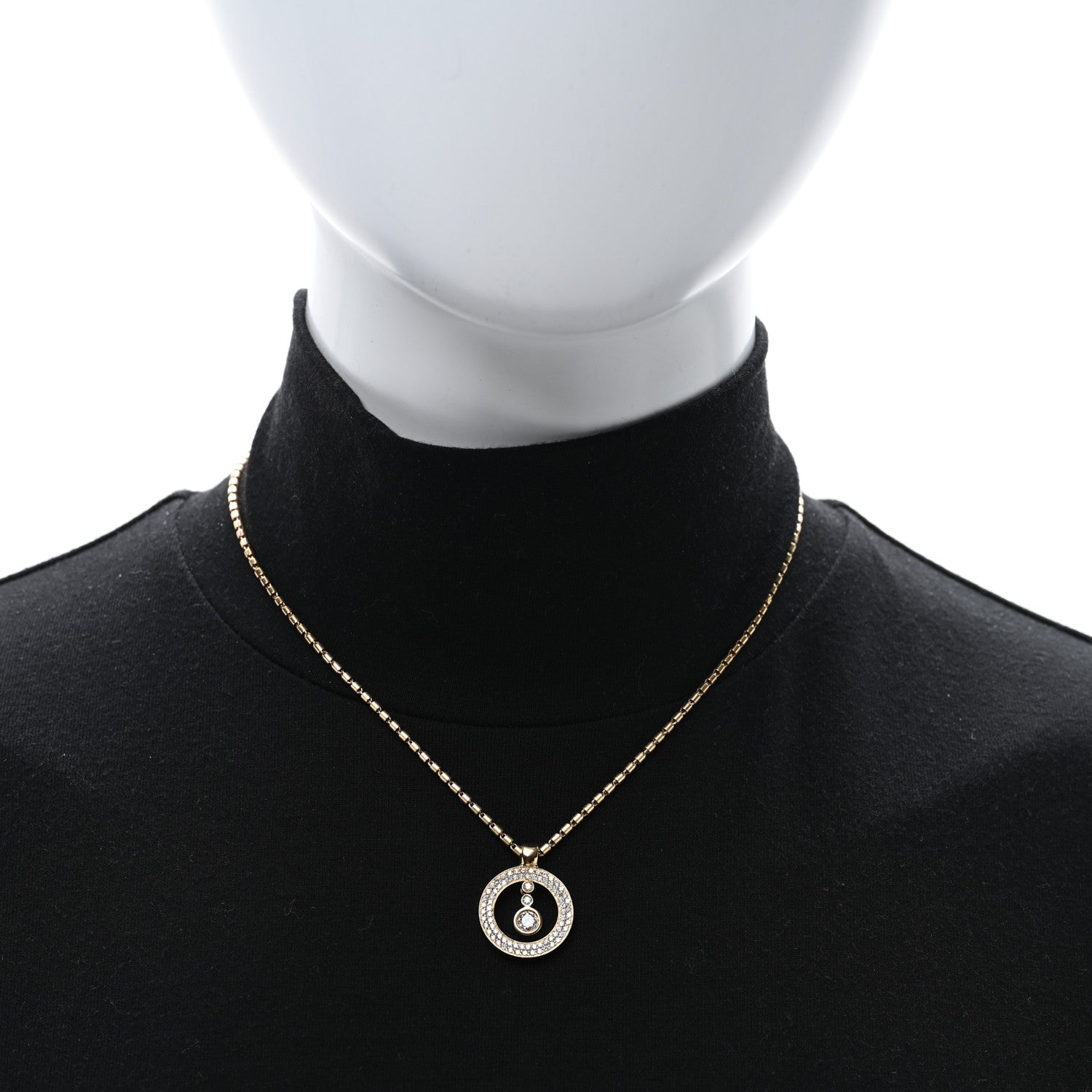 Roberto Coin 18K Yellow Gold Diamond Cento O Pave Necklace 2 of 5