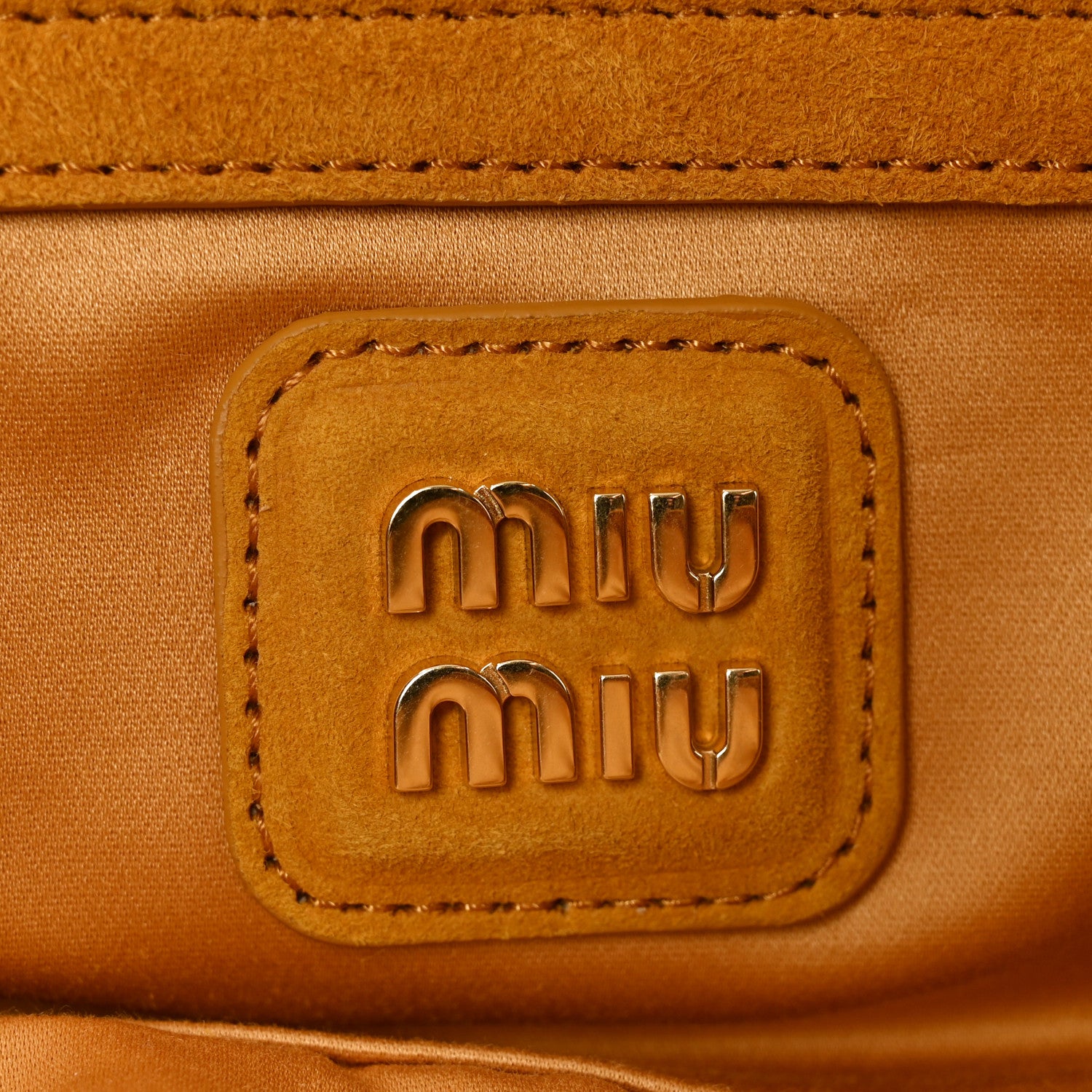 Miu Miu Suede Matelasse Large Arcadie Top Handle Bag Whisky 11 of 17