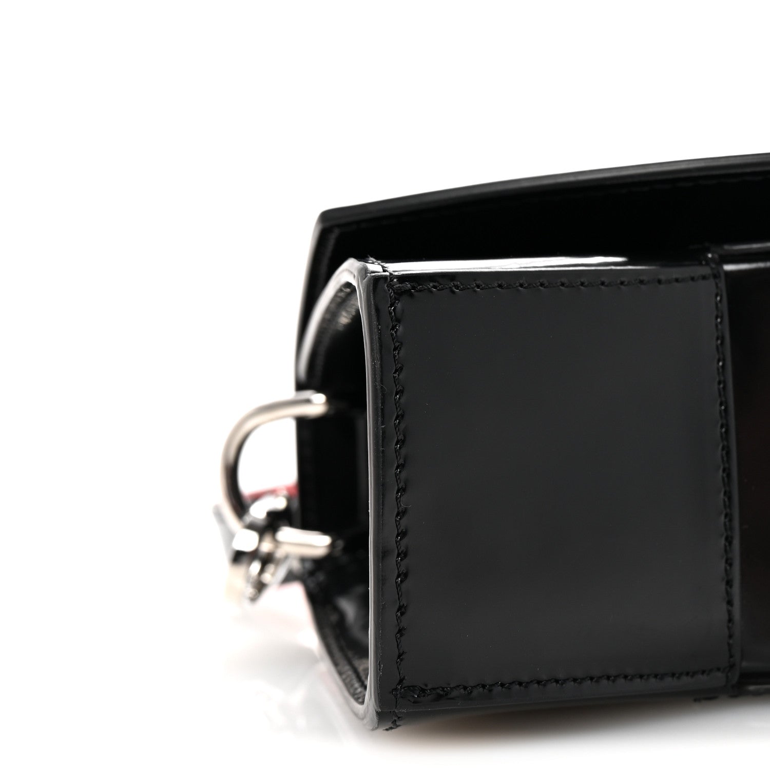 Christian Louboutin Patent Calfskin Strass Small Loubi54 Crossbody Clutch Black 8 of 9