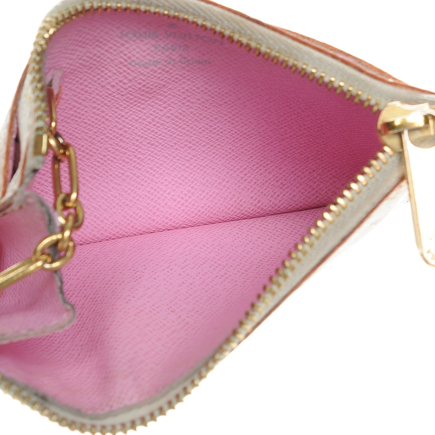 Monogram Multicolor Key Pouch White Litchi