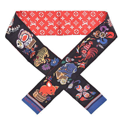 Louis Vuitton Silk Monogram Superstition Bandeau Black 1 of 4
