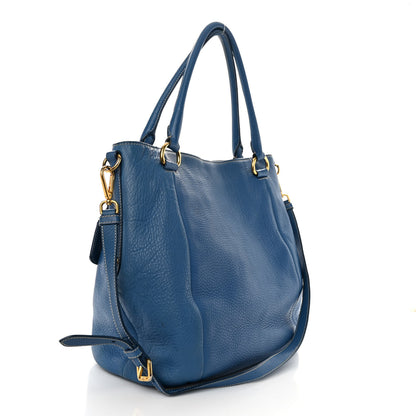 Prada Vitello Daino Shopping Tote Cobalto 3 of 14