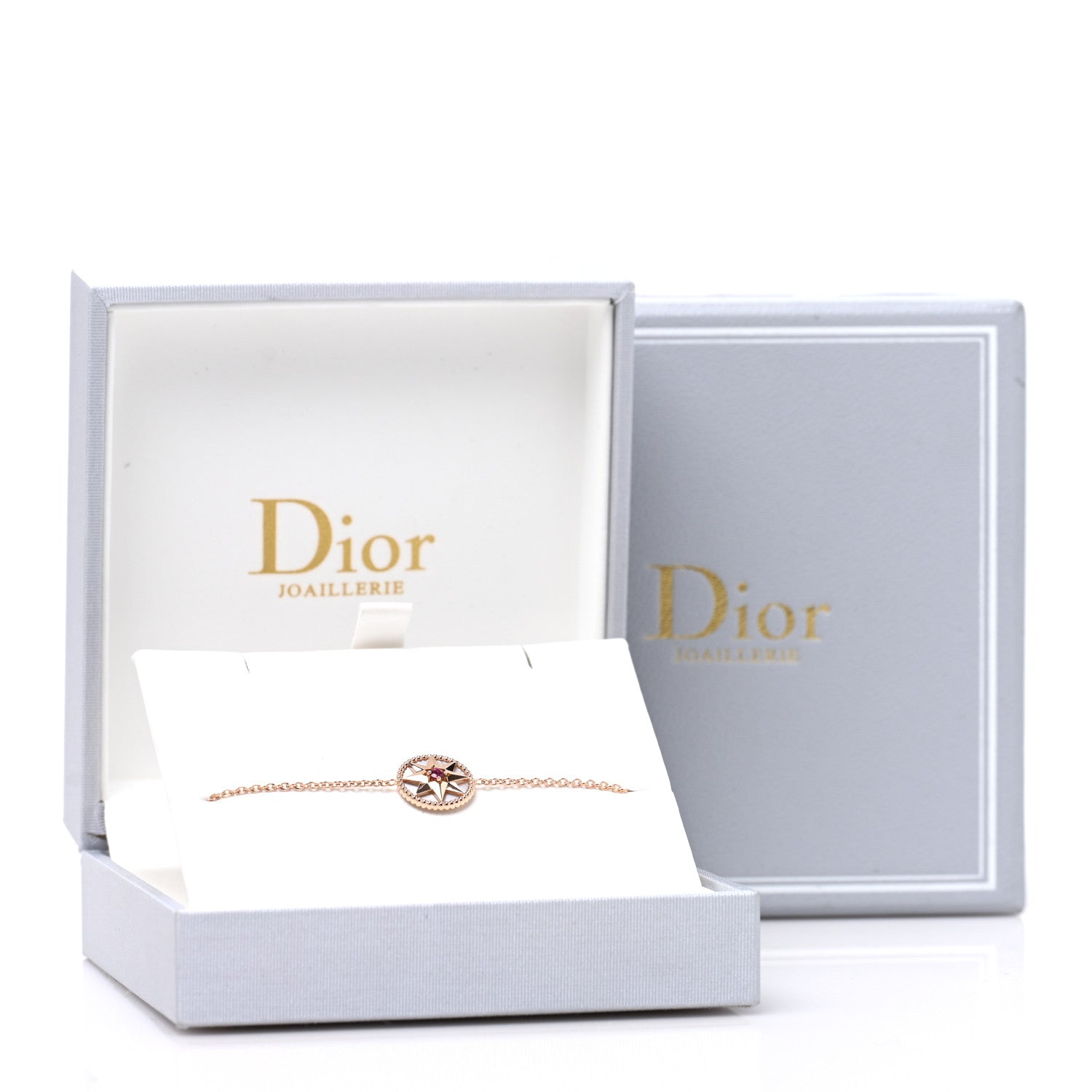 Christian Dior 18K Rose Gold Ruby Mother of Pearl Rose Des Vents