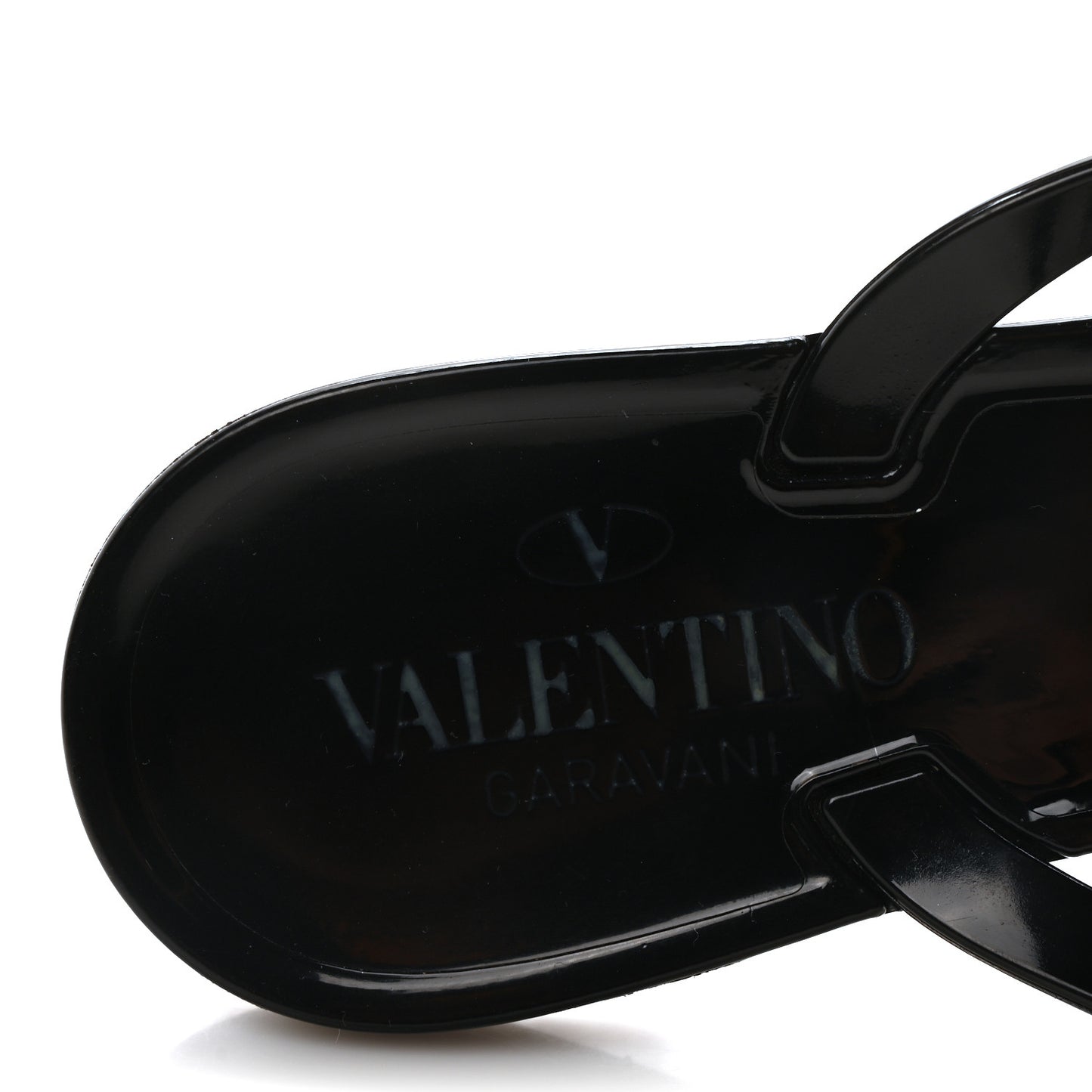 PVC Jelly Rockstud Bow Thong Sandals 37 Black