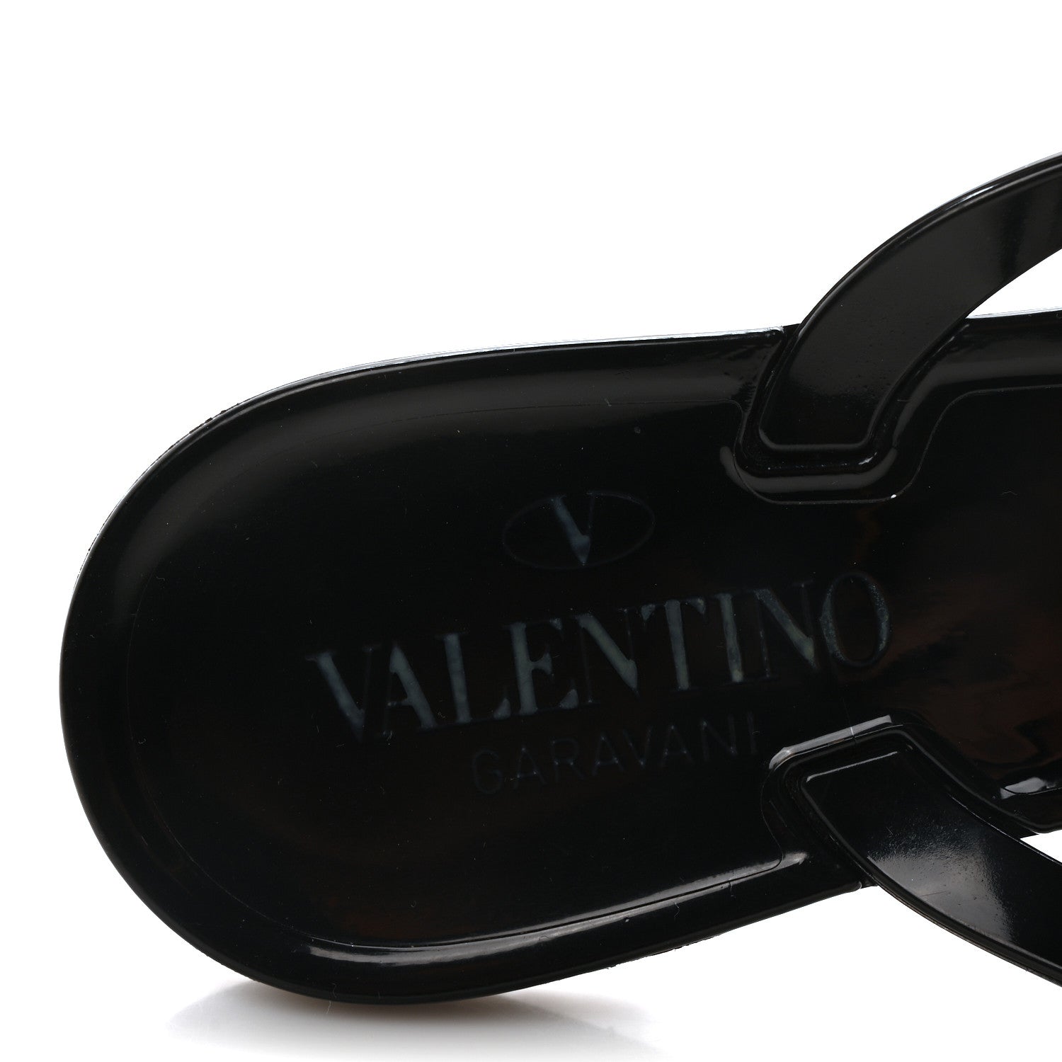 Valentino Garavani PVC Jelly Rockstud Bow Thong Sandals 37 Black 8 of 9