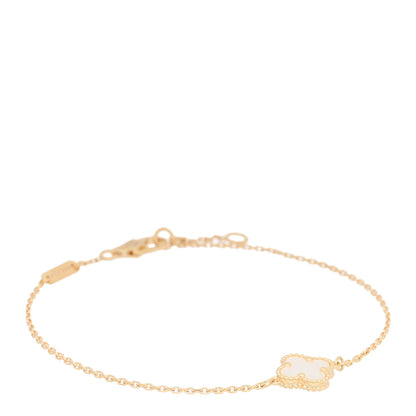 Van Cleef & Arpels 18K Yellow Gold Mother of Pearl Sweet Alhambra Bracelet 1 of 3