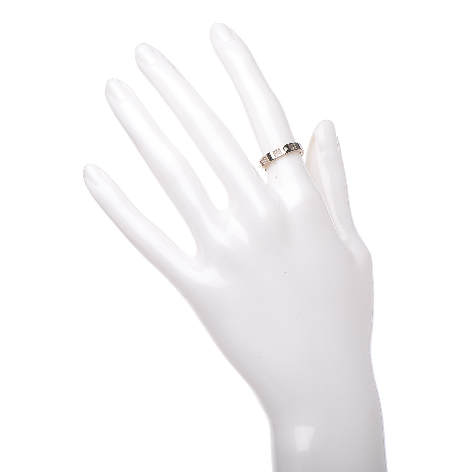 Tiffany 18K White Gold Diamond Atlas Pierced Ring 48 4.5 2 of 5
