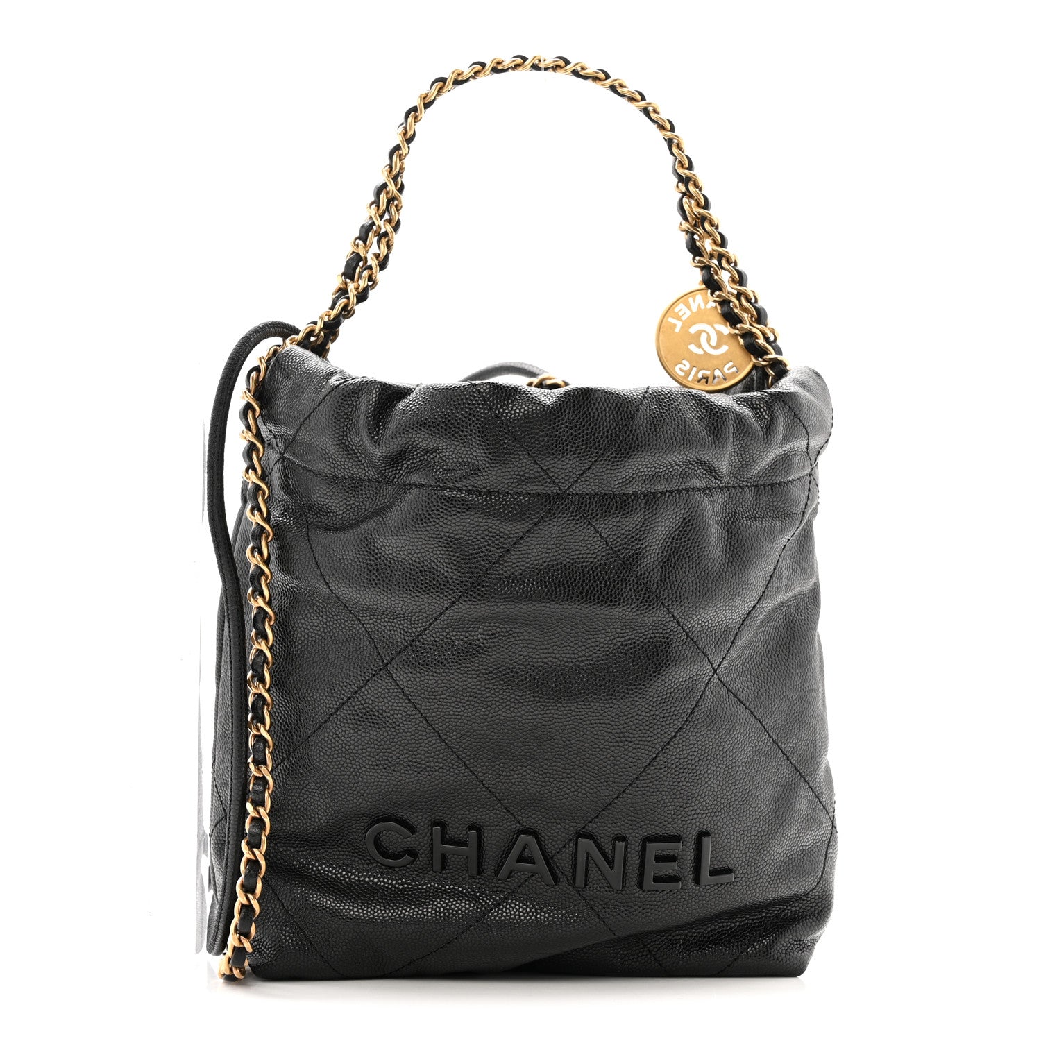 Chanel Shiny Calfskin Quilted Mini Chanel 22 So Black 1796119