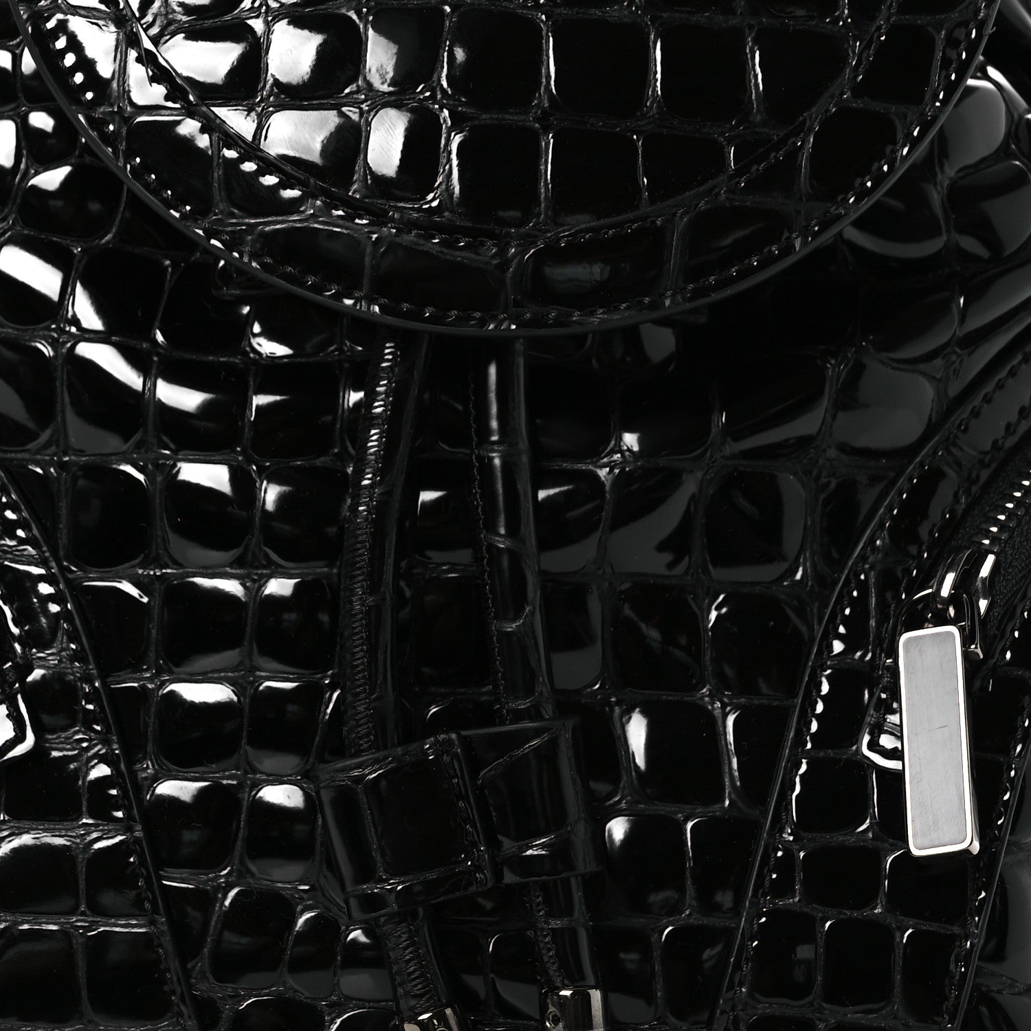 Christian Louboutin Calfskin Alligator Embossed Small Explorafunk Backpack Black 8 of 16