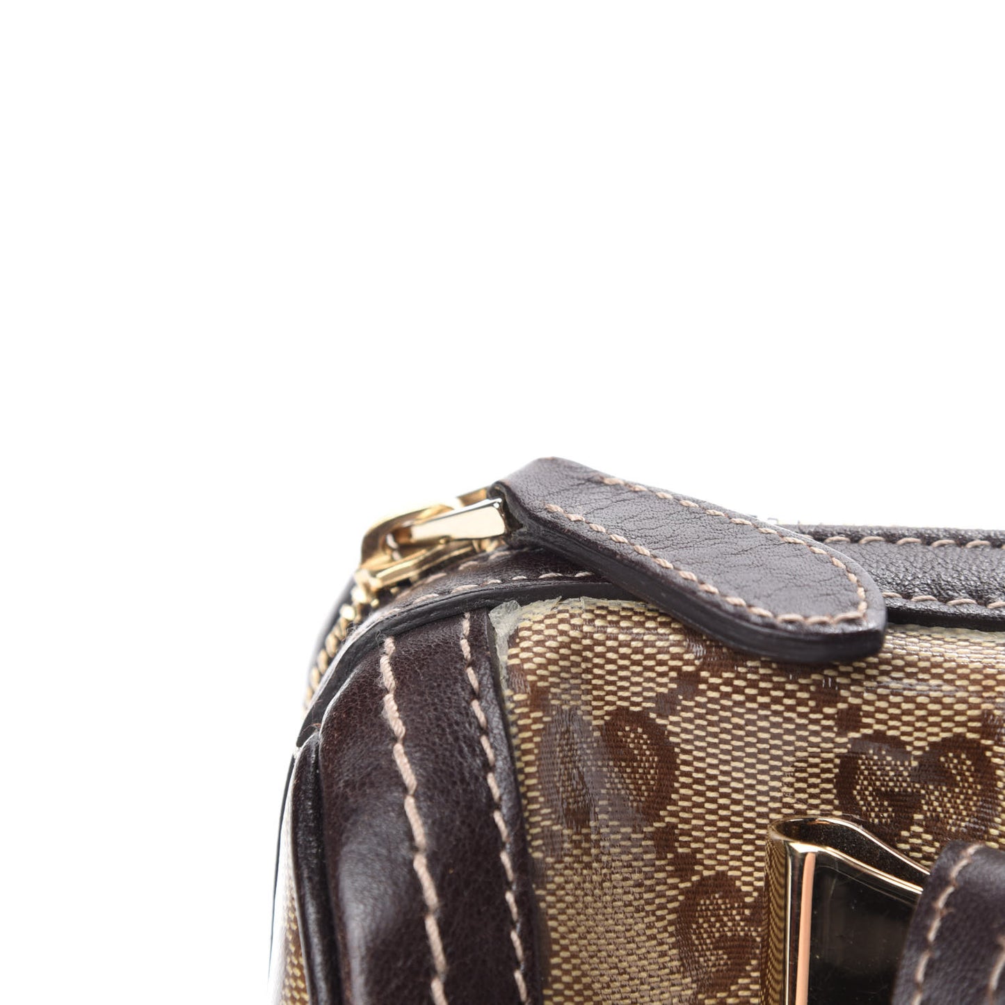 Crystal Monogram Duchessa Small Boston Bag Brown