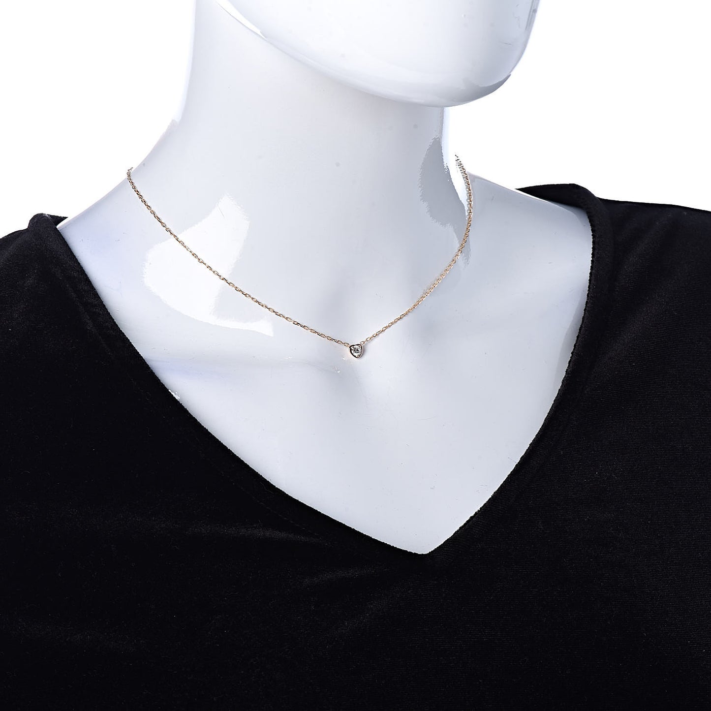 18K Pink Gold Diamond D'Amour Heart Pendant Necklace