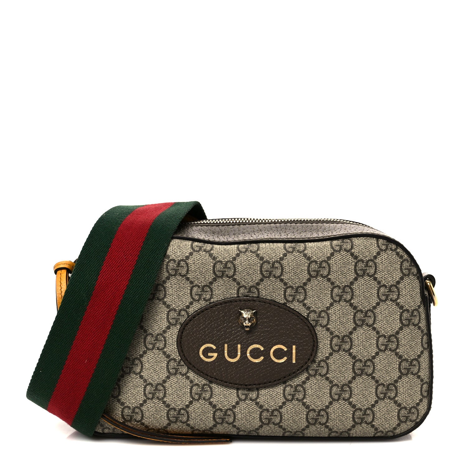Gucci GG Supreme Monogram Web Neo Vintage Shoulder Bag Beige New Acero Crop 1 of 12
