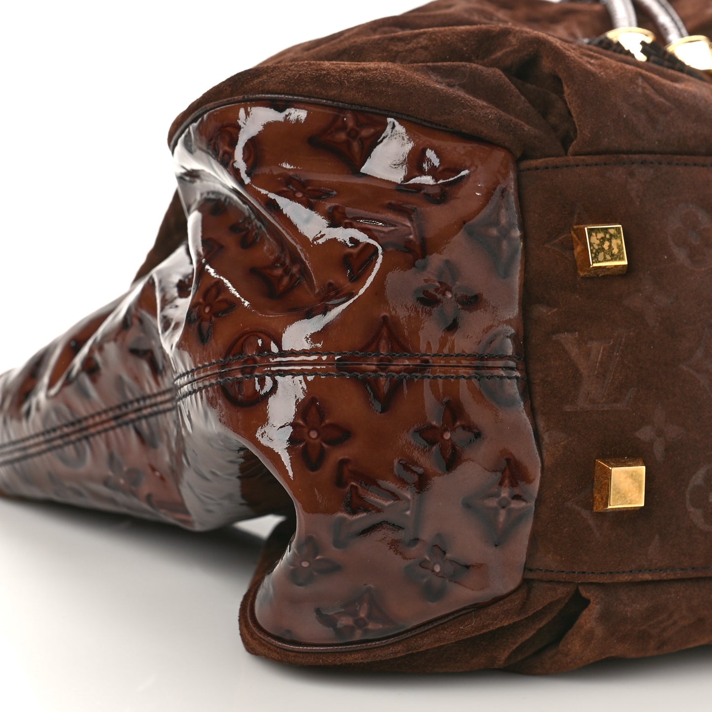 Suede Patent Monogram Irene Espresso