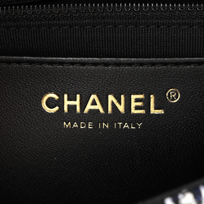 Chanel Tweed Resin Quilted Mini Heart Square Flap Navy White Black 8 of 11