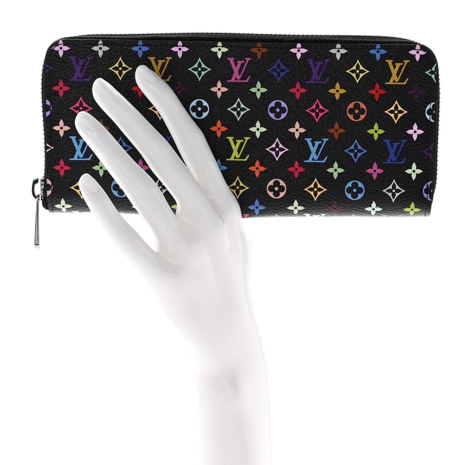 Louis Vuitton LV X TM Monogram Multicolor Clemence Wallet Black 2 of 7