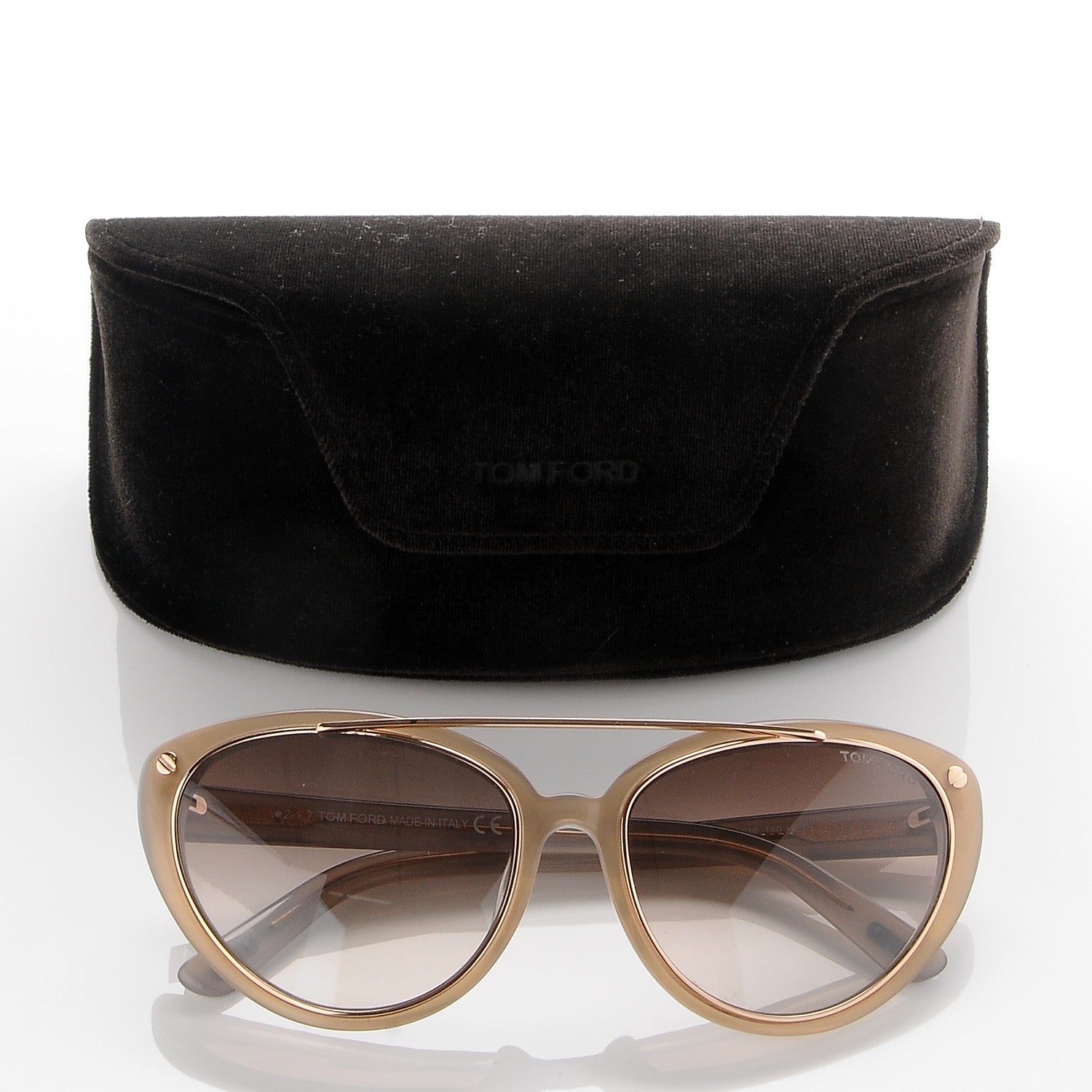 Tom Ford Edita Sunglasses TF384 Pearl Bronze 8 of 8