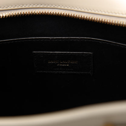Saint Laurent Shiny Calfskin Small Uptown Tote Porcellana 8 of 9