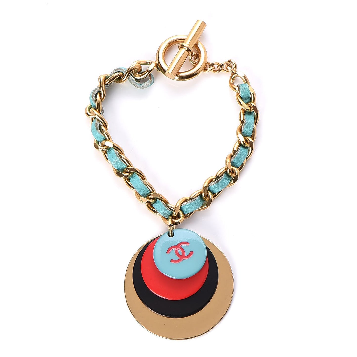 Lambskin Resin CC Chain Bracelet Gold