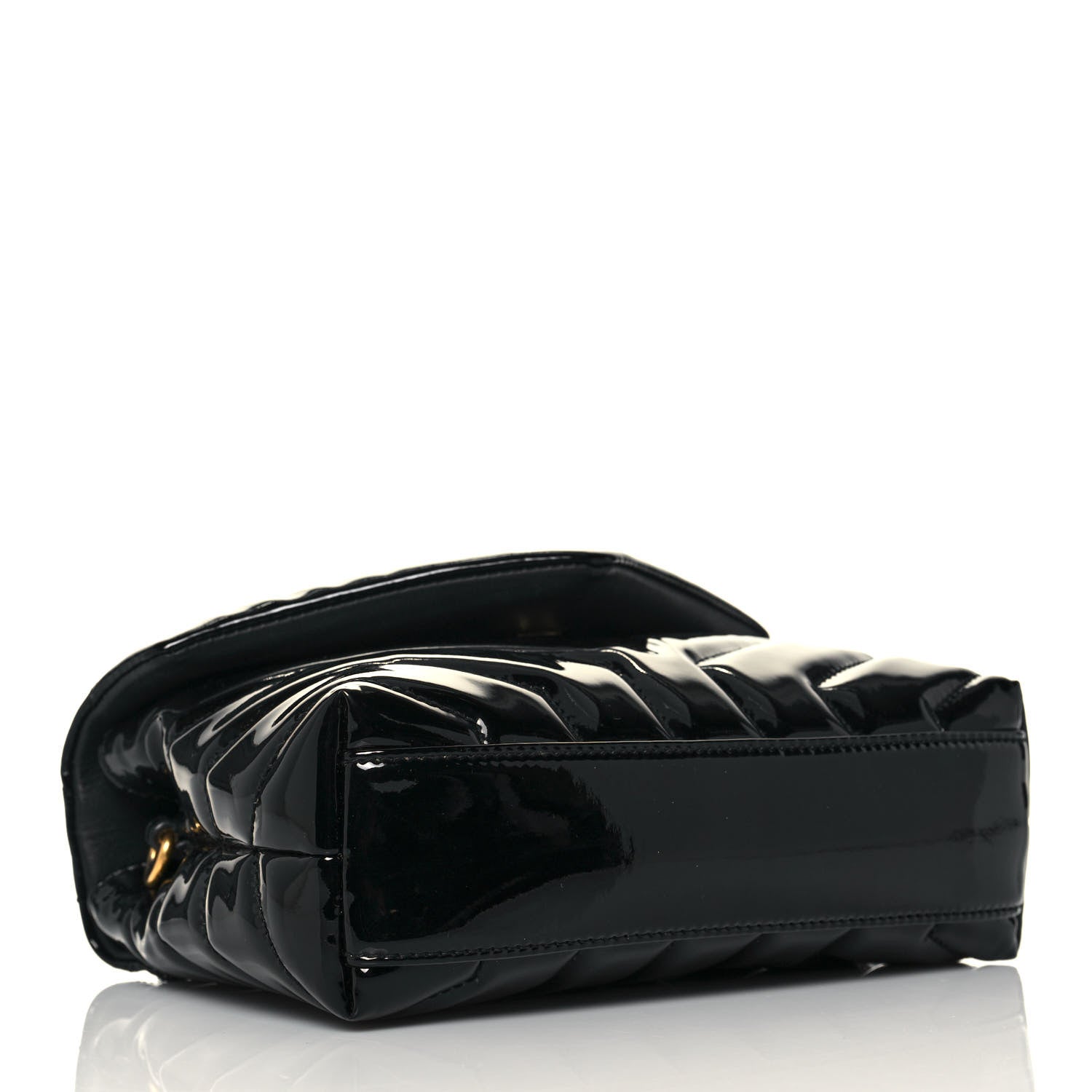 Saint Laurent Patent Y Quilted Monogram Toy Loulou Crossbody Bag Black 4 of 14