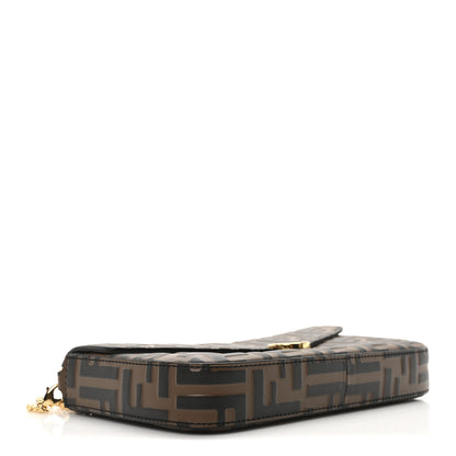 Fendi Vitello Soft F is Fendi Bi-Color FF 1974 Embossed Envelope Wallet On Chain with Pouches Maya Black 6 of 14