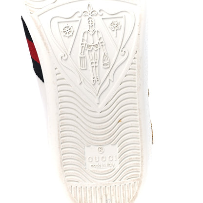 Gucci Calfskin Nappa Web LOVED Embroidered Womens Ace Sneakers 37 White Red Flame Notte 13 of 18