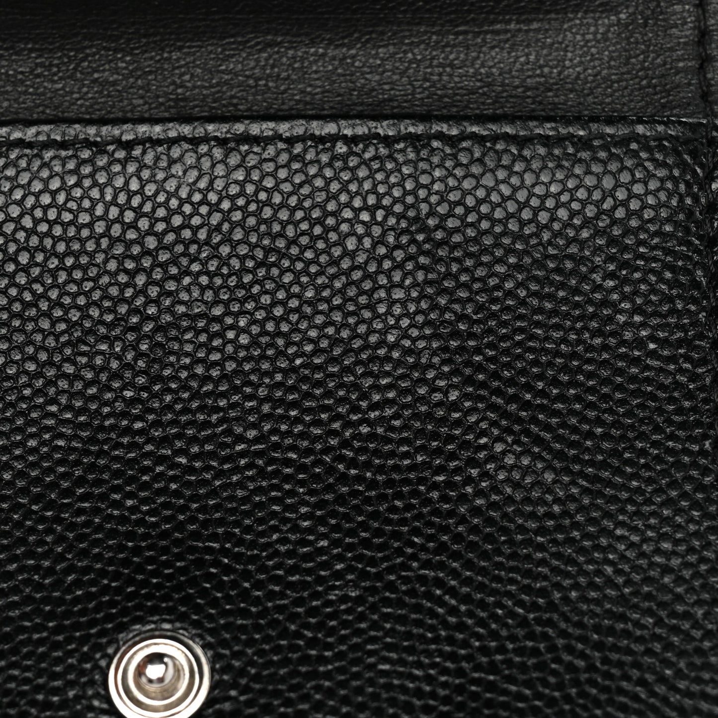 Caviar Quilted Crystal CC Small Flap Wallet Black