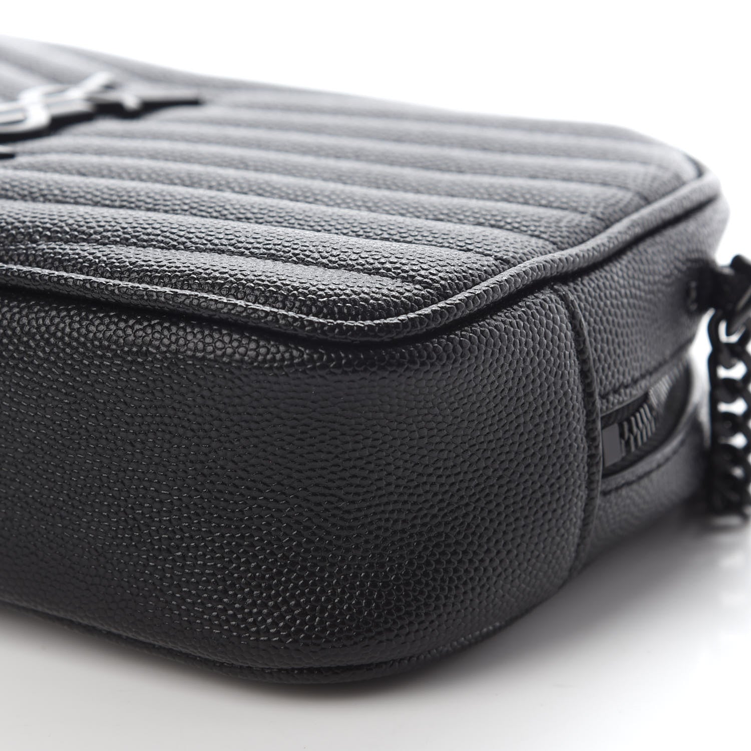 Saint Laurent Grain De Poudre Matelasse Monogram Mini Lou Camera Bag Black 5 of 8