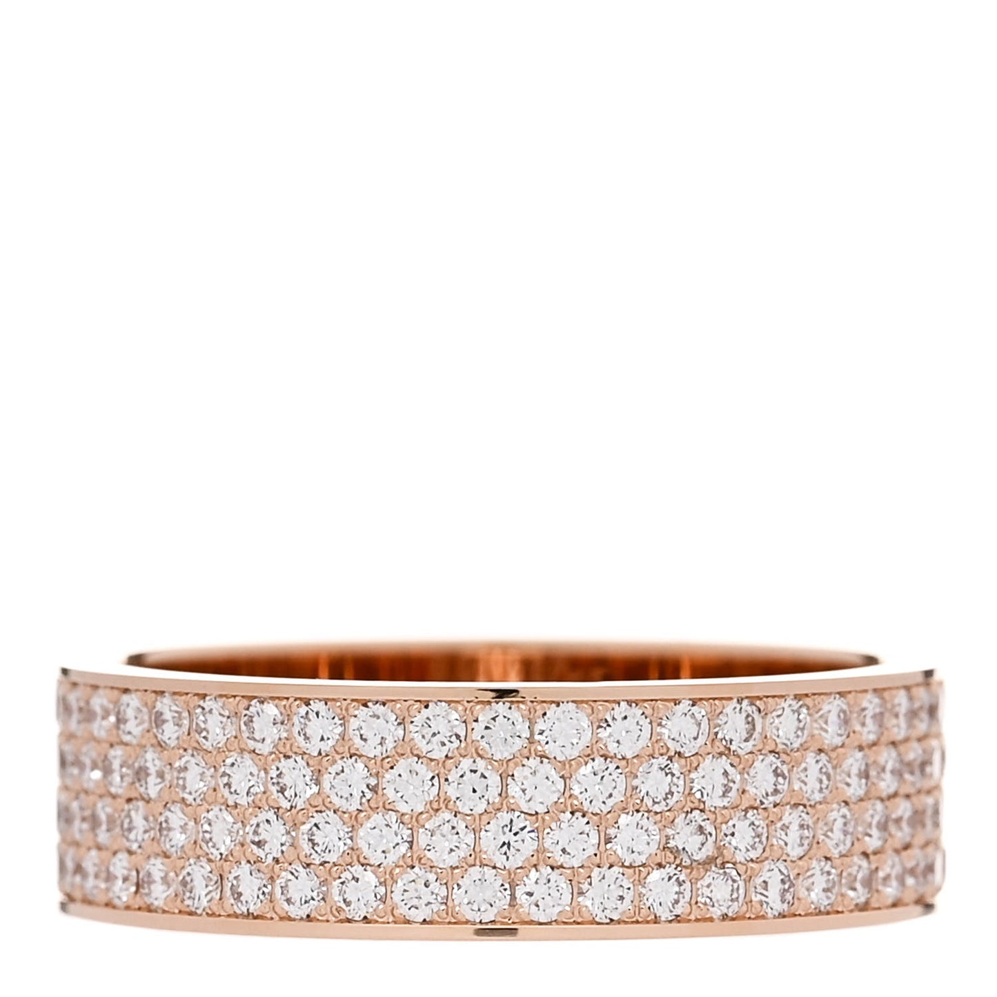 18K Rose Gold Diamond PM H D'Ancre Pave Ring 53 6.25