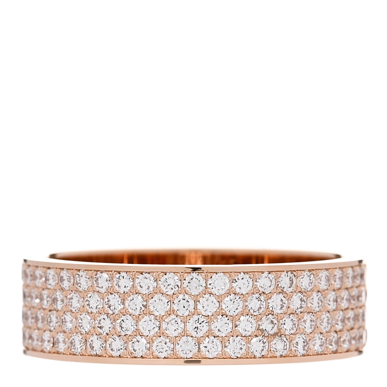 Hermes 18K Rose Gold Diamond PM H D'Ancre Pave Ring 53 6.25 3 of 5