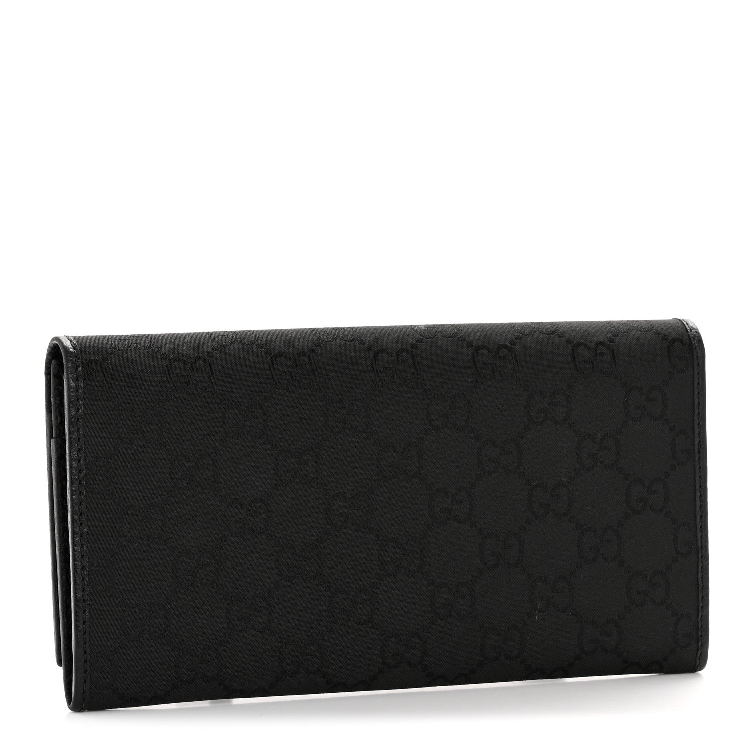 Gucci Nylon Monogram Continental Flap Wallet Black 3 of 8