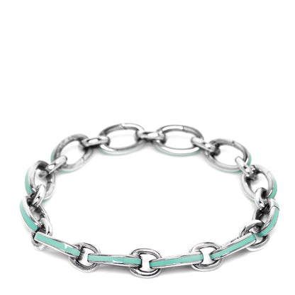 Tiffany Sterling Silver Enamel Clasping Link Bracelet Blue 3 of 3
