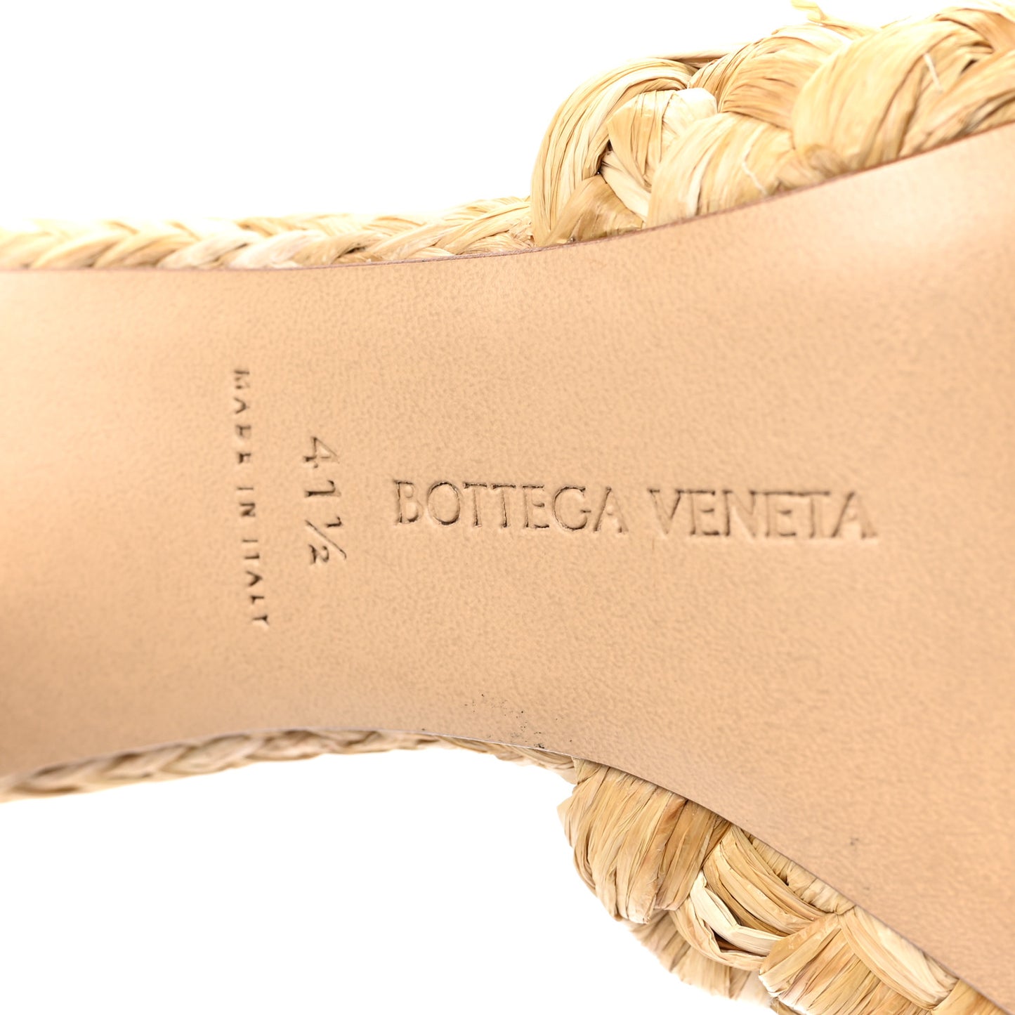 Raffia Twisted Intrecciato Stretch Mule Sandals 41.5 Macadamia