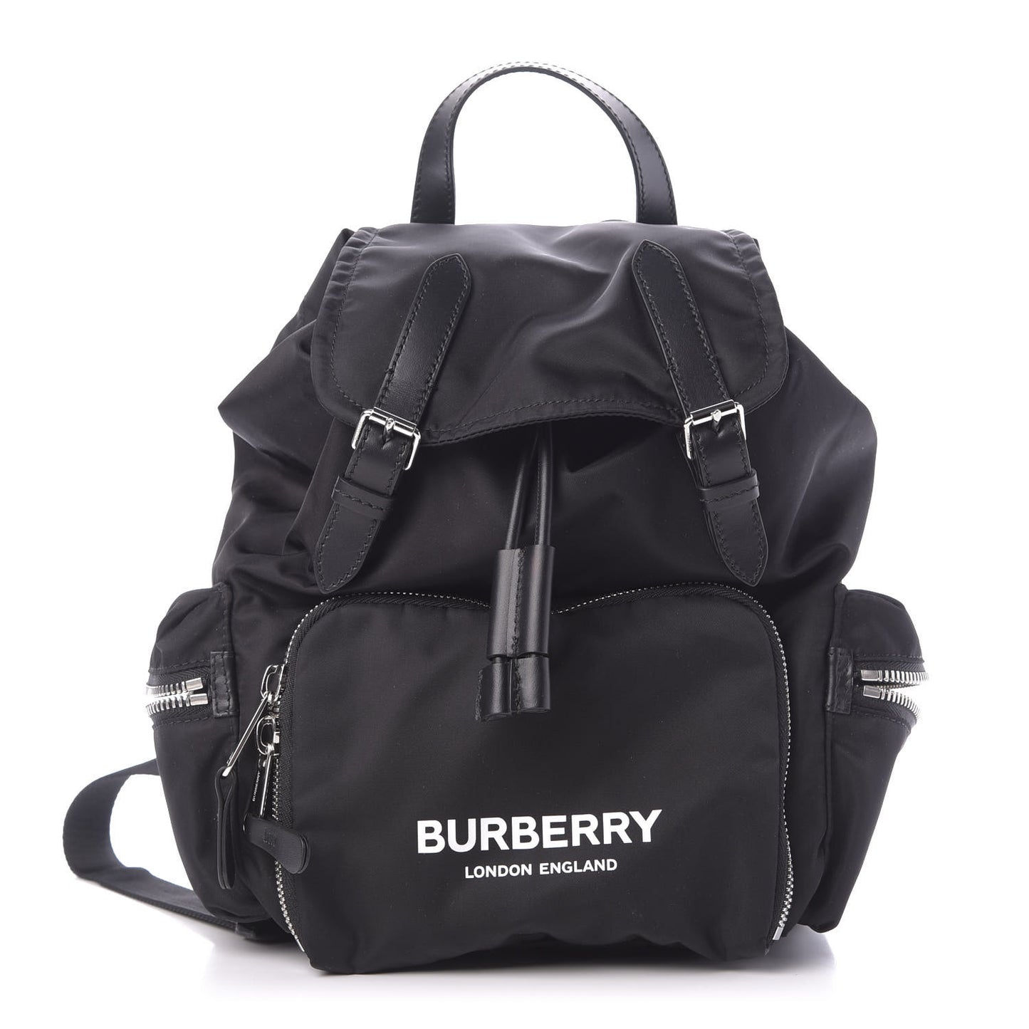 Nylon Logo Print Medium Rucksack Backpack Black
