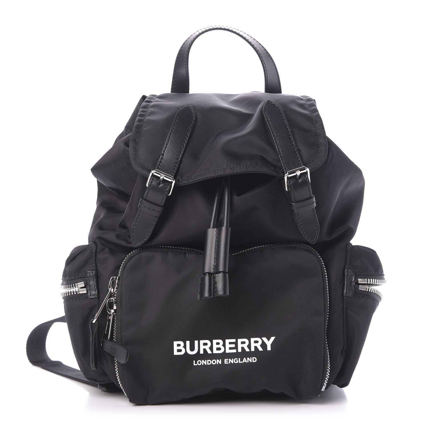 Burberry Nylon Logo Print Medium Rucksack Backpack Black 1 of 10