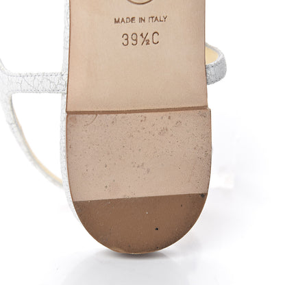 Chanel Crackled Lambskin Camellia Thong Sandals 39.5 White 10 of 11