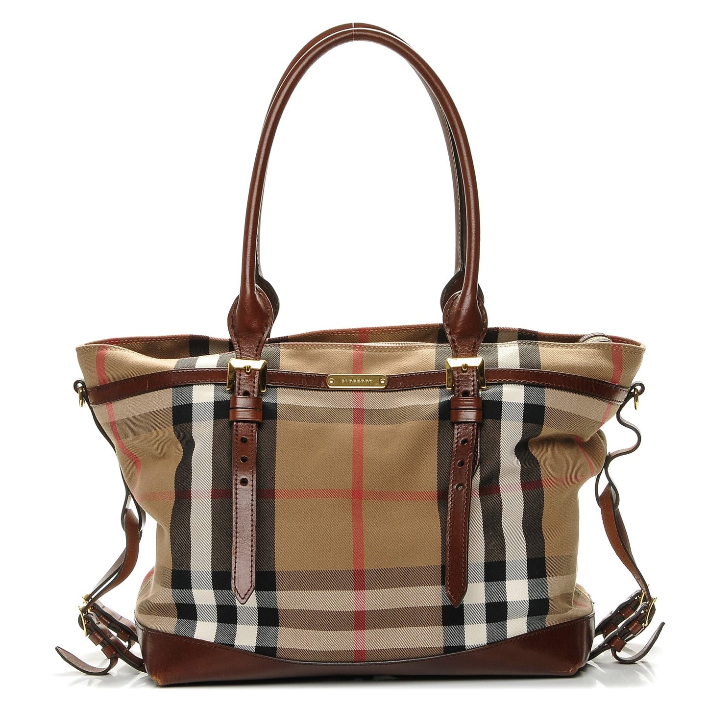 House Check Marta Diaper Bag Dark Tan