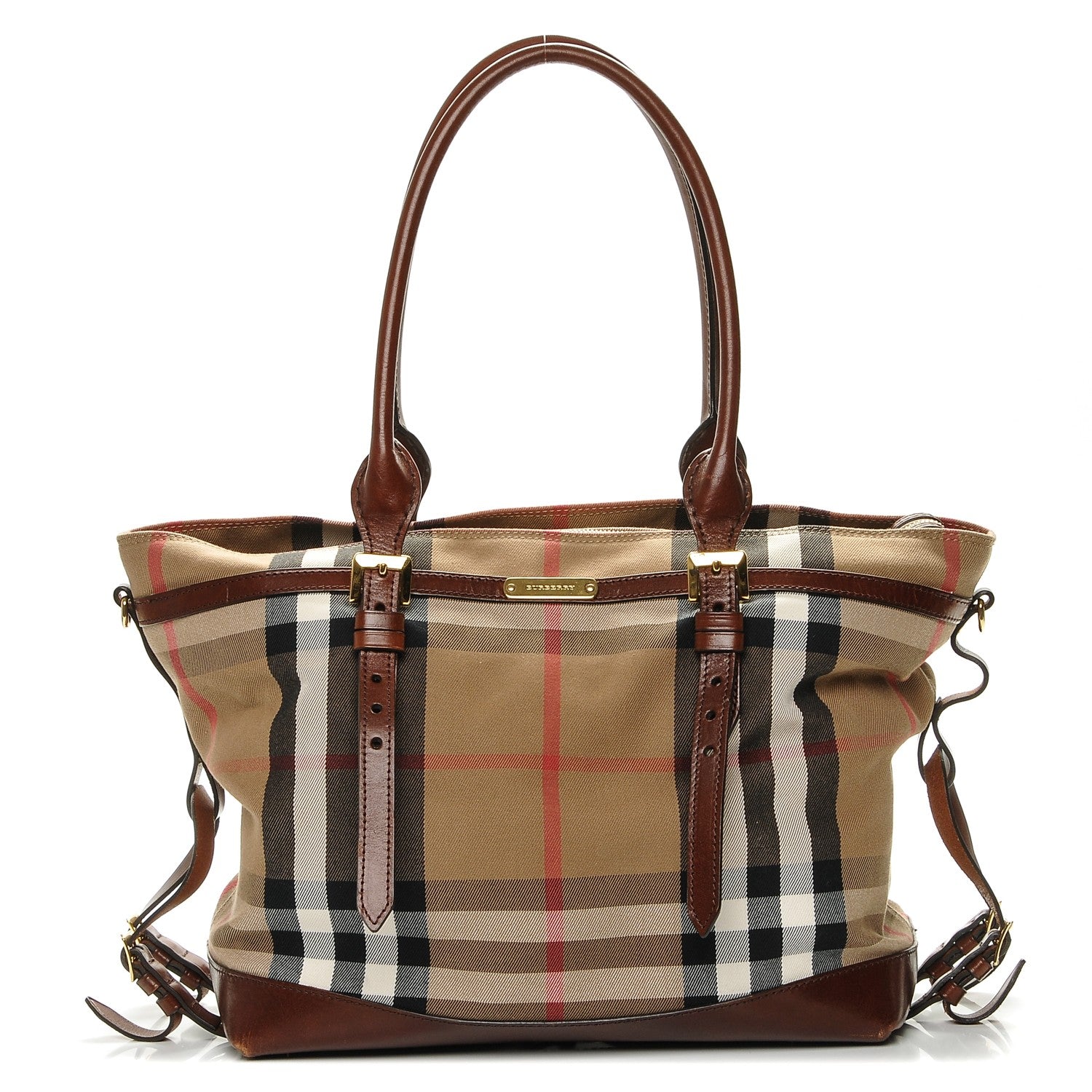 Burberry House Check Marta Diaper Bag Dark Tan 1 of 6