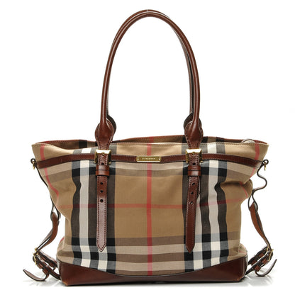 Burberry House Check Marta Diaper Bag Dark Tan 1 of 6