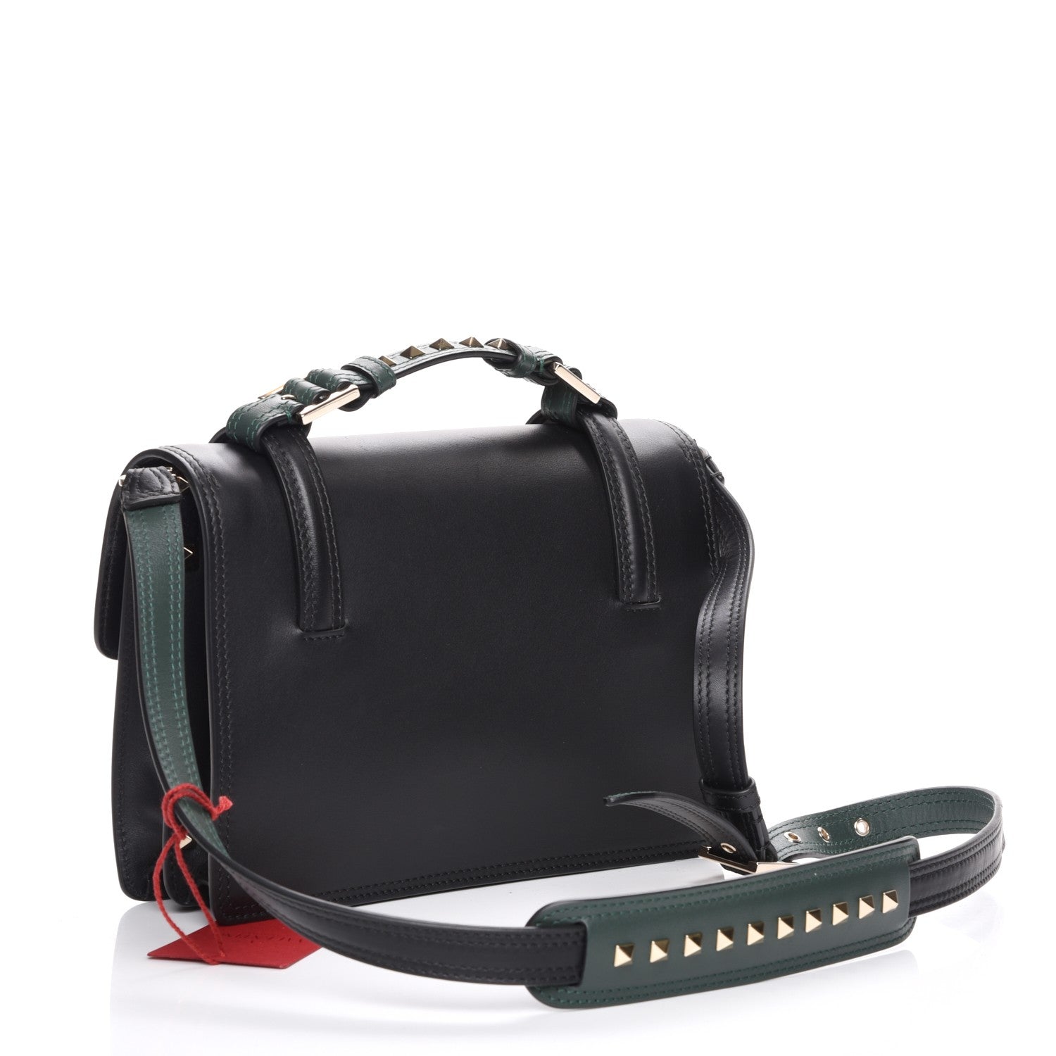 Valentino Garavani Vitello Medium Rockstud Cabana Top Handle Satchel Black 3 of 7