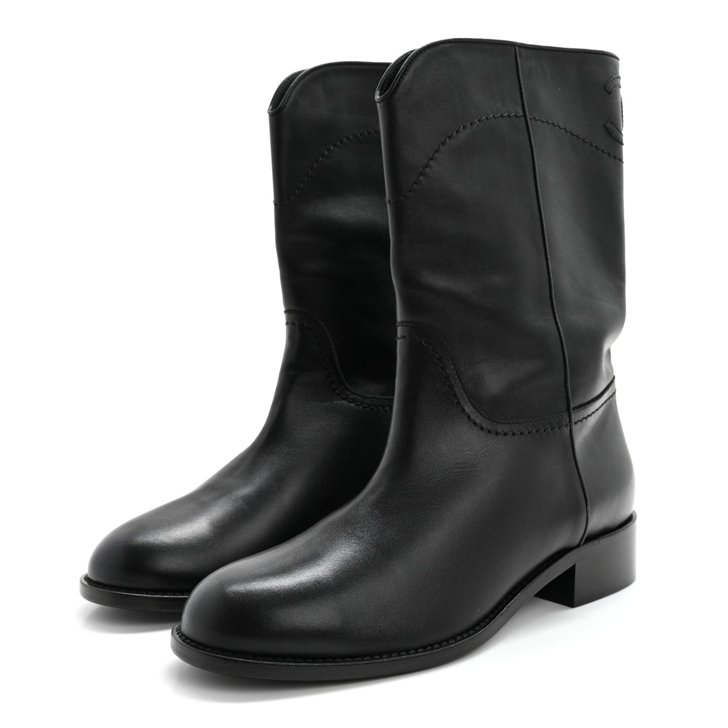 Calfskin Ascot CC Boots 39 Black