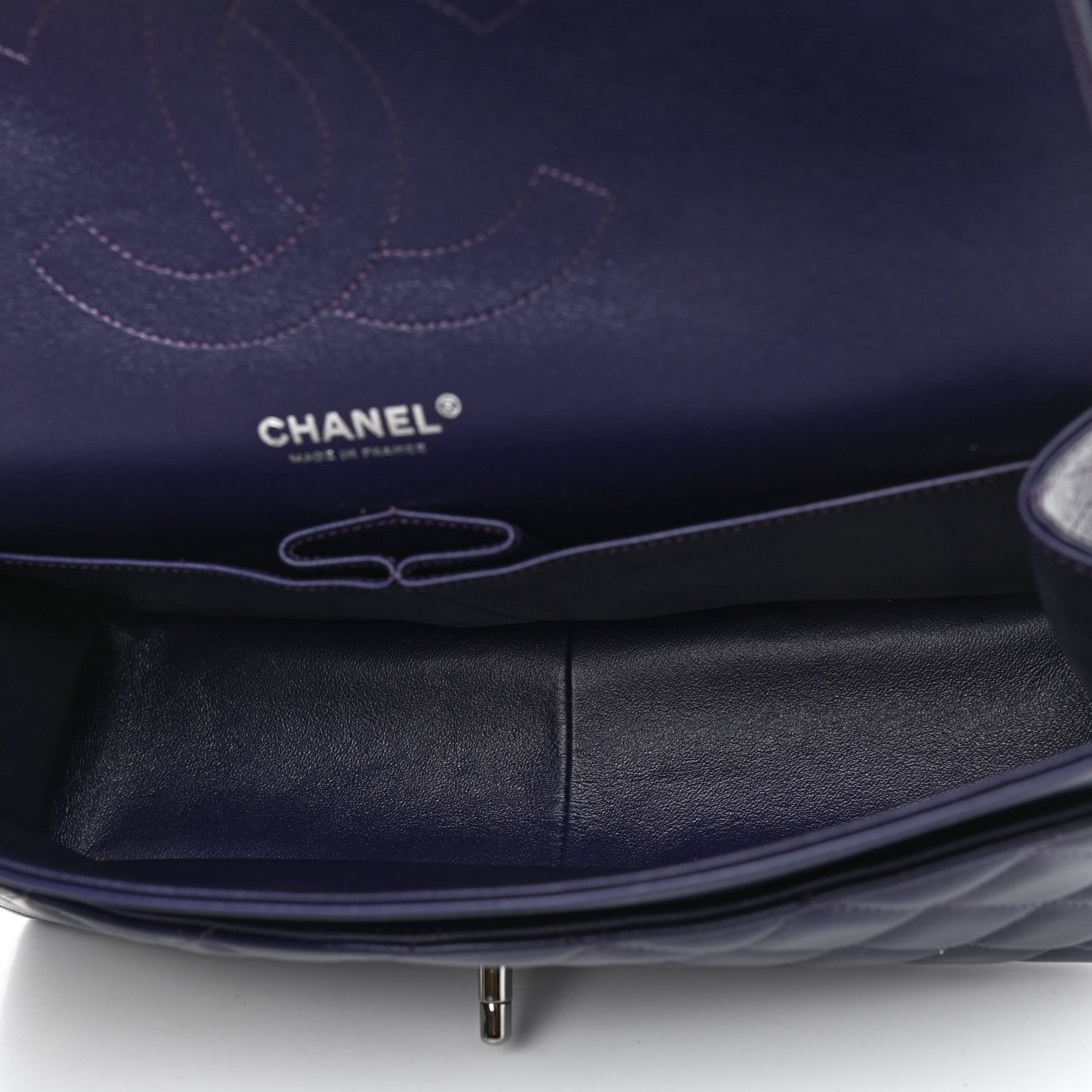 Chanel Lambskin Quilted Jumbo Double Flap Purple 4 of 10