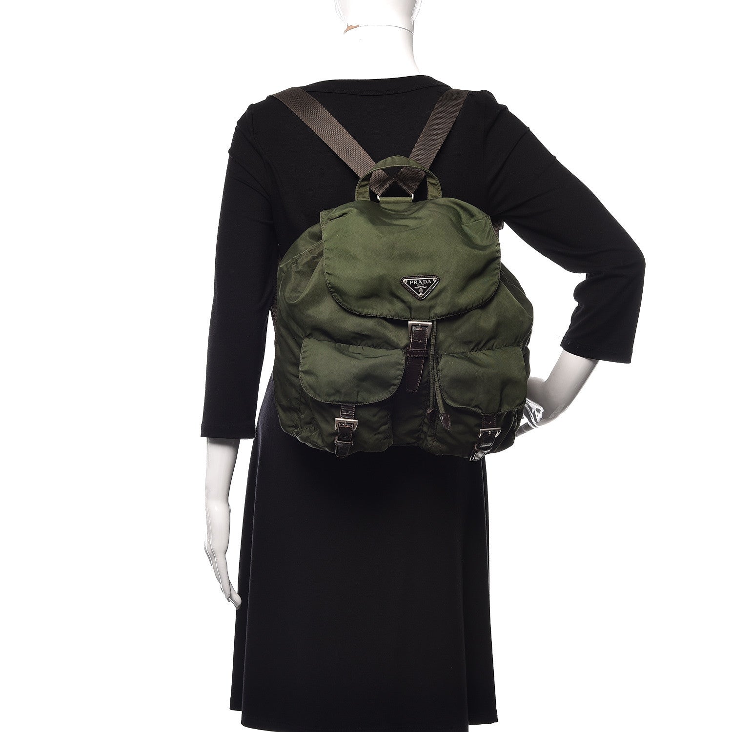 Prada Nylon Vela Medium Backpack Green 3 of 18