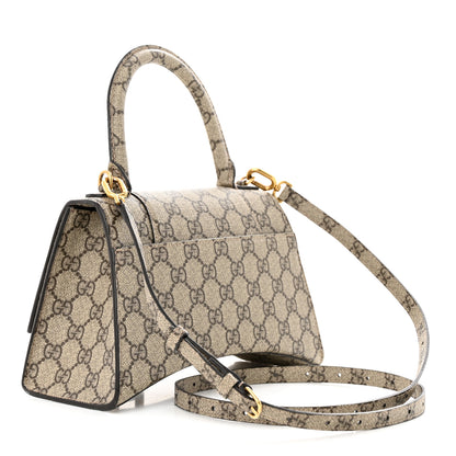 Balenciaga X GUCCI GG Supreme Monogram Small Hourglass Top Handle Bag Beige Ebony 3 of 13