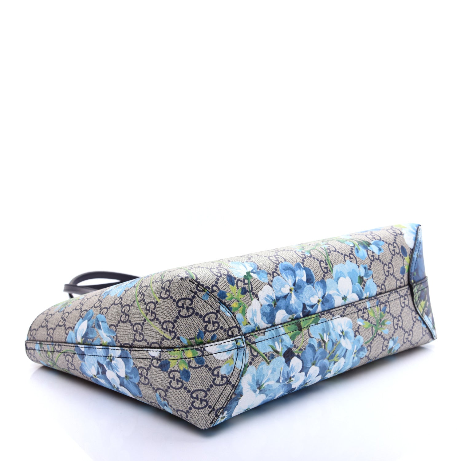 Gucci GG Supreme Monogram Blooms Small Reversible Tote Beige Blue Navy 5 of 21