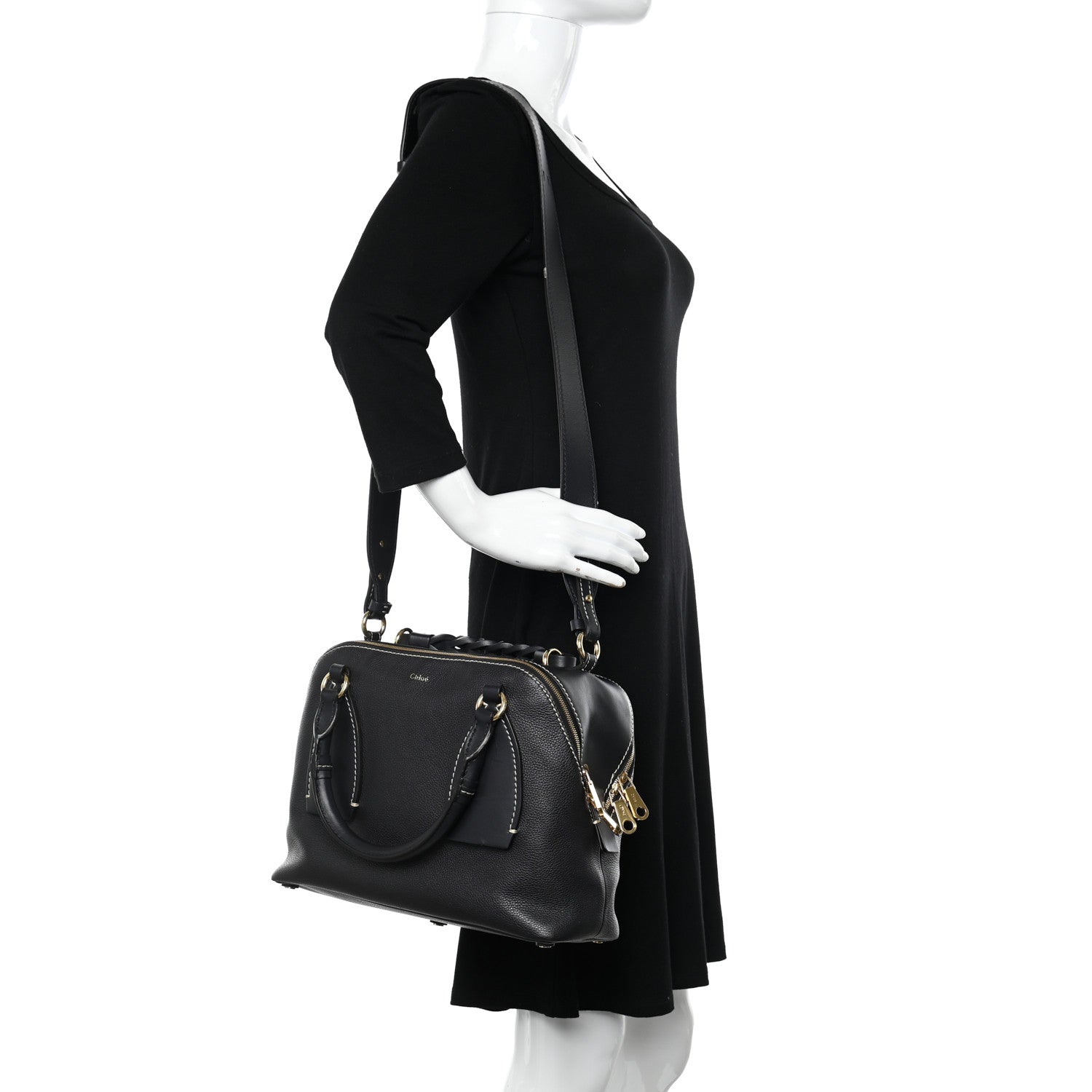 Chloe Calfskin Medium Daria Full Blue 2 of 14